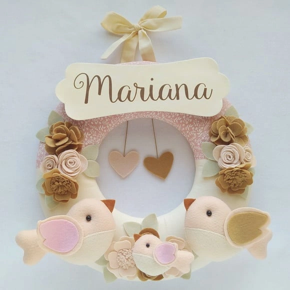 Guirlanda Porta de Maternidade Passarinhos - Mariana