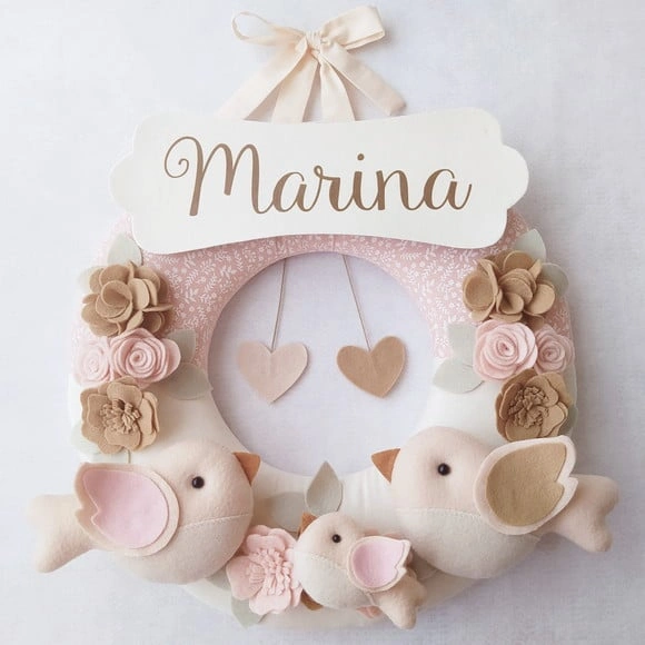 Guirlanda Porta de Maternidade Passarinhos - Marina