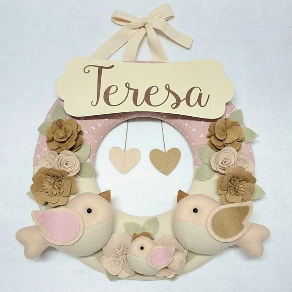 Guirlanda Porta de Maternidade Passarinhos - Teresa