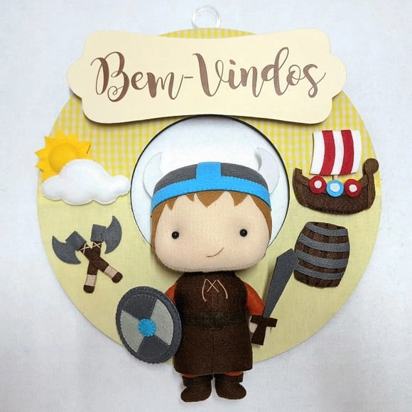 Guirlanda Porta de Maternidade Viking - Nome do Bebê