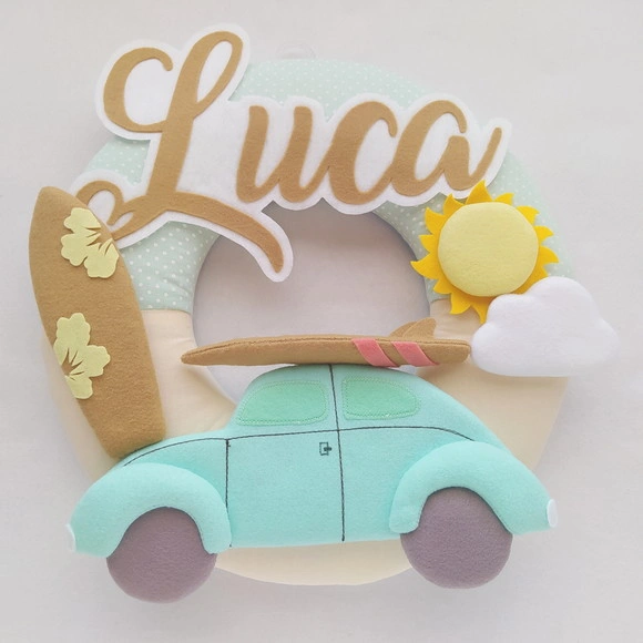 Guirlanda Surf ou Praia: Prancha, Fusca, Sol e Nuvem - Luca