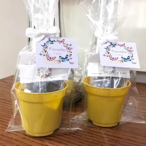 Lembrancinha personalizada Kit jardinagem plantio Jardim das borboletas