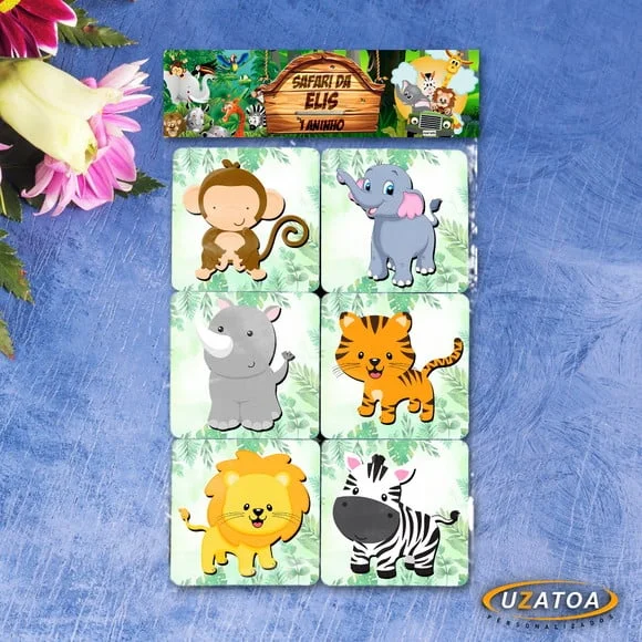 Lembrancinha Jogo da Memória mdf Safari personalizado