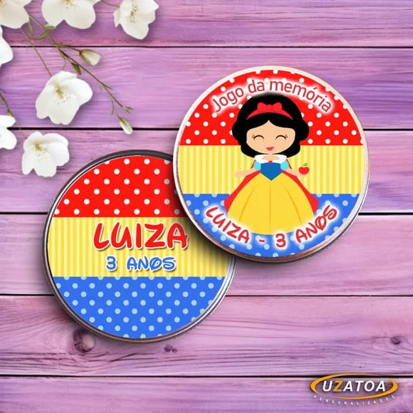 Lembrancinha Jogo da Memória Branca de Neve Personalizado