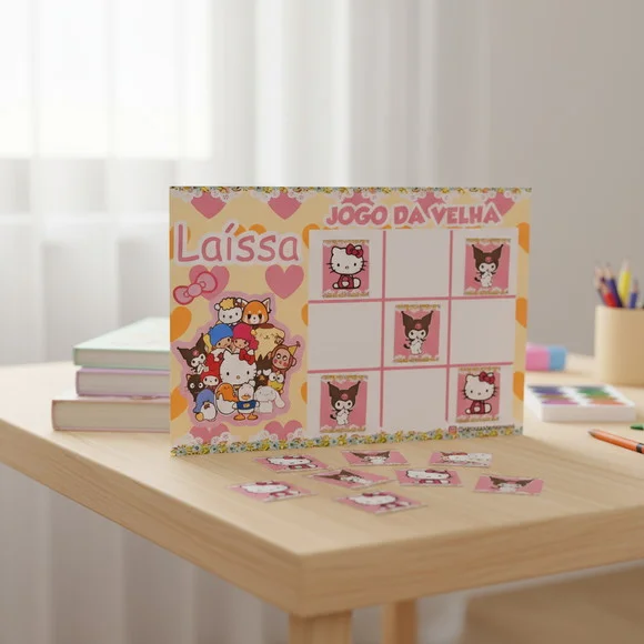 Jogo da Velha Lembrancinha Aniversário Hello Kitty e Amigos