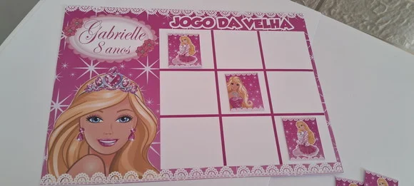 Jogo da Velha Lembrancinha de Aniversário Barbie Festa 30 un