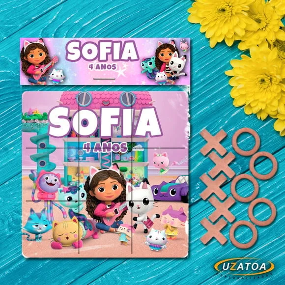 Lembrancinha Jogo da Velha Gabby mdf Personalizado