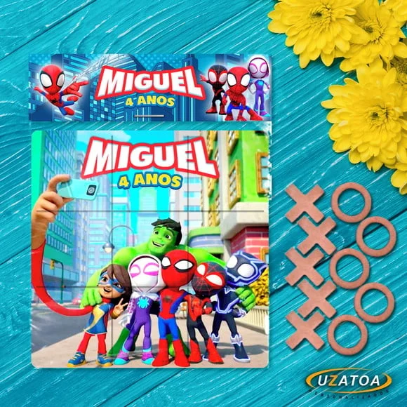Lembrancinha Jogo da Velha Spidey mdf Personalizado