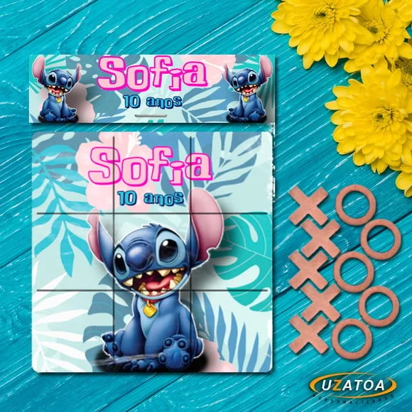 Lembrancinha Jogo da Velha Stitch mdf Personalizado
