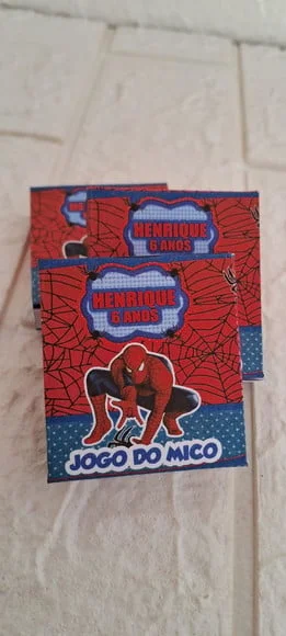 Jogo do Mico Lembrancinha Personalizada Homem Aranha 30 un