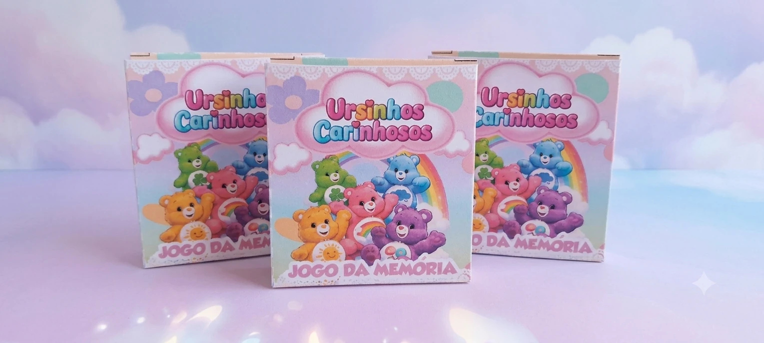 Joguinho da Memória Ursinhos Carinhosos Lembrancinha Personalizada Aniversário Festa Jogo da Memória