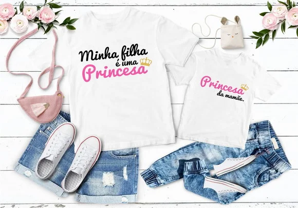 Kit 2 Camisetas Mãe e Filha Dia das Mães-presente-ds 01