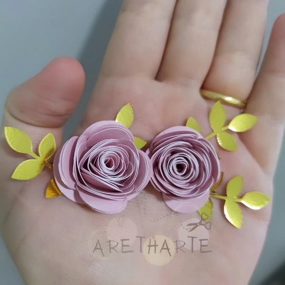 Kit 30 Apliques Rosas 3d