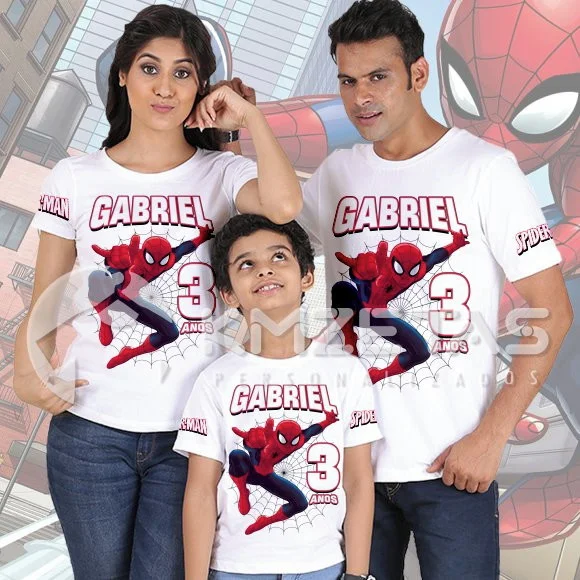Kit 3 Blusas Homem Aranha Festa Infantil Camisa Spider-man