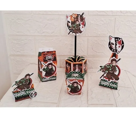 Kit 45 Itens Lembrancinhas Personalizada Demon Slayer Festa