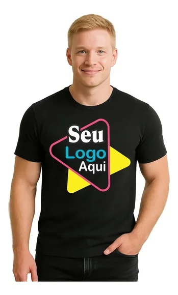 Kit 5 Cam Camiseta 100 Algodão Fio 30.1 Penteado Sua Estampa