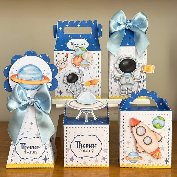 Kit 5 Lembrancinhas Astronauta / Aniversário Pegue e Monte