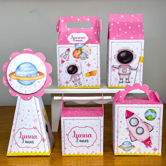 Kit 50 Caixas Astronalta Personalizada (pegue e Monte)