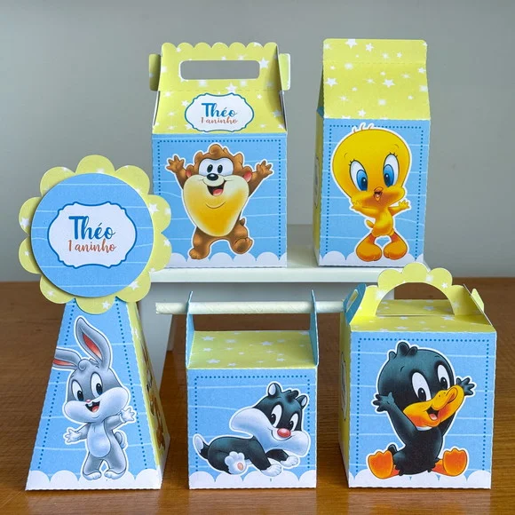 Kit 50 Caixas Baby Looney Tunes, Caixa Person(pegue e Monte)