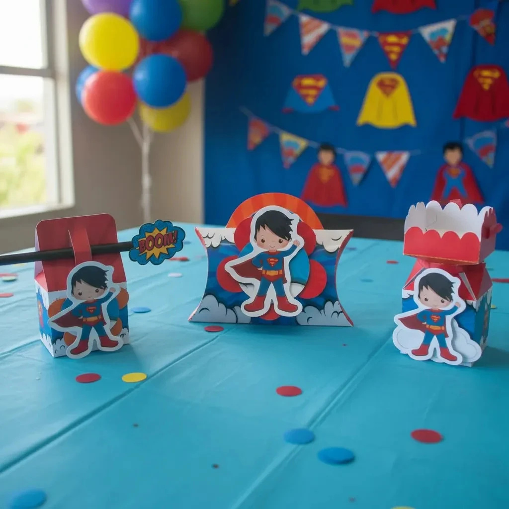 Kit 50 Caixas Lembrancinhas Personalizadas Super Homem Cute - kit festa infantil
