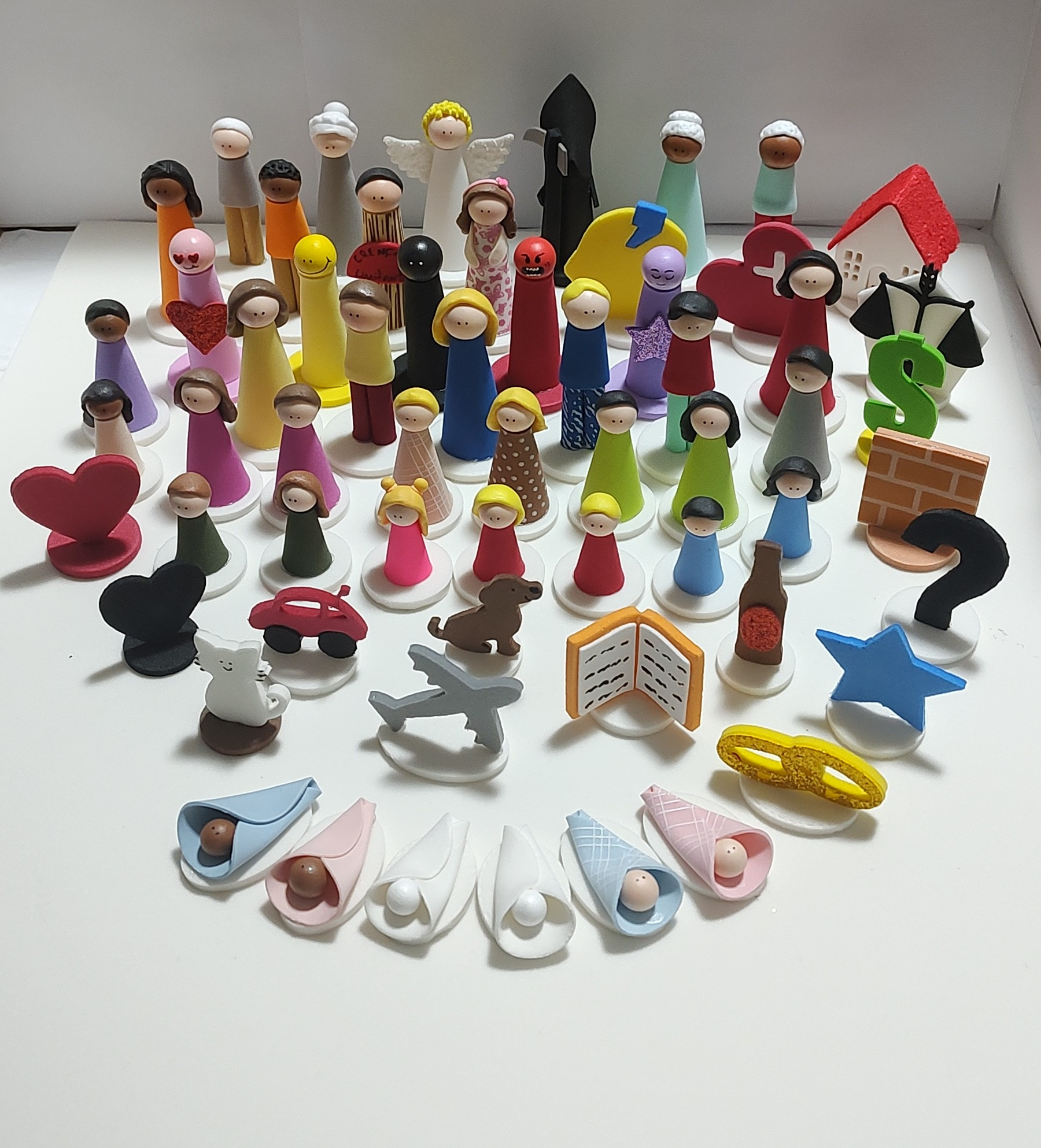 Kit 60 - bonecos para constelação familiar mesa ou água