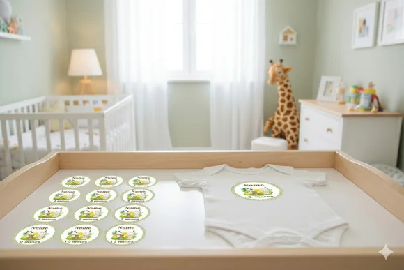 Kit Adesivo Mesversário Personalizado Fazendinha com Nome