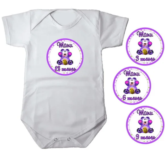 Kit Adesivo Mesversario Ursinho com Nome