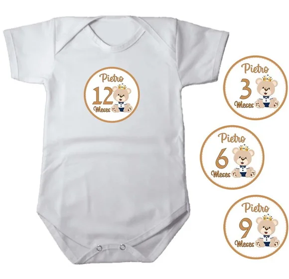 Kit Adesivo Mêsversário Ursinho Principe
