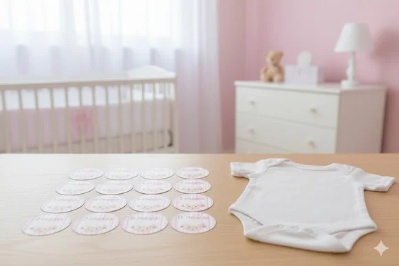 Kit Adesivos Mesversário Personalizado Ovelhinha Rosa