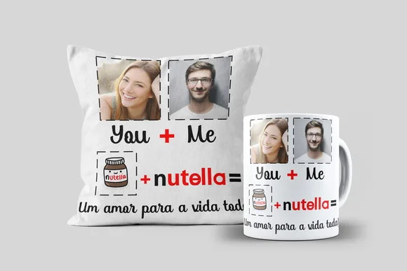 Kit Almofada e Caneca Nutella