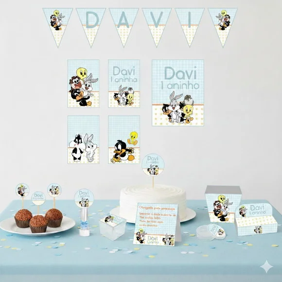 Kit Baby Looney Tones Personalizado de Festa - Tam G
