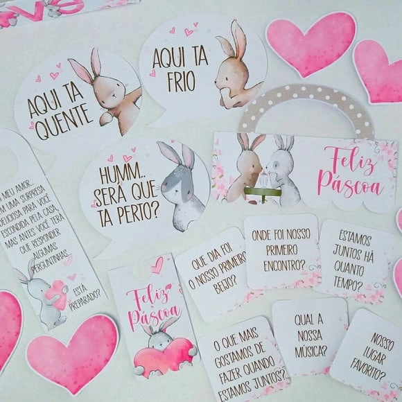 Kit Caça aos Ovos Páscoa Romântica