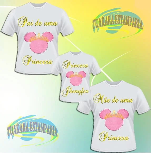 Kit 3 Camisetas - Princesa Minnie Rosa