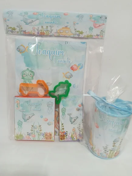 Kit Colorir com Massinha e Cofrinho Fundo do Mar