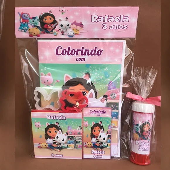 Kit Colorir + Massinha e Bolinha de Sabão Casa Magica Gaby