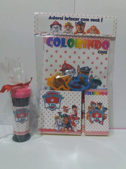Kit Colorir + Massinha e Bolinha de Sabão Patrulha Canina