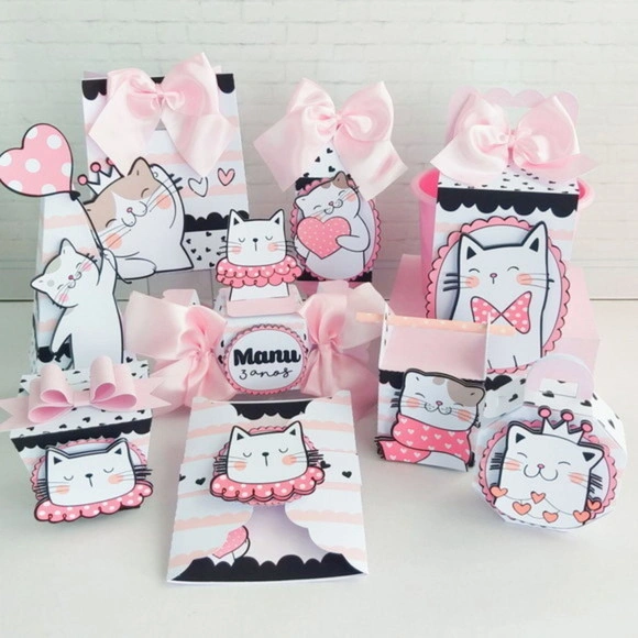 Kit Festa Gatinhos Rosa 30 Pçs
