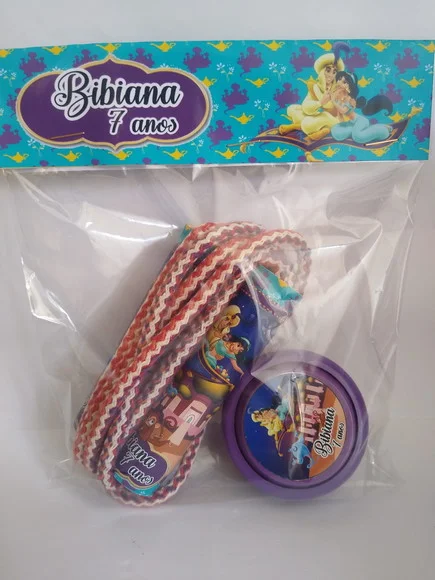Kit Corda Personalizada e Ioiô Aladin e Jasmine