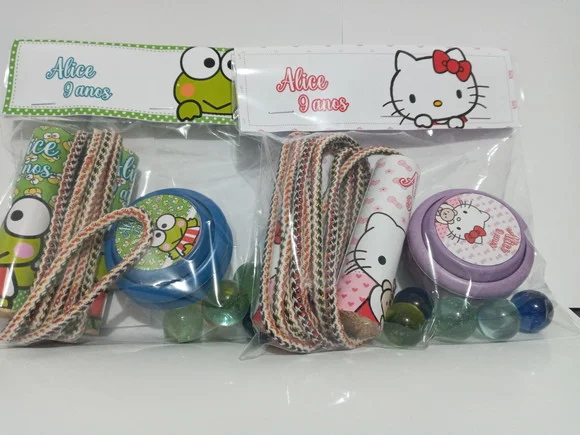 Kit Corda Personalizada Ioio e Bolinha de Gude Hello Kitty