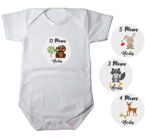Kit de Adesivo Mêsversario Animais da Selva