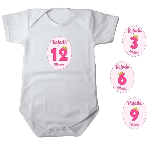 Kit de Adesivo Mêsversário Coroa Princesa Nomes