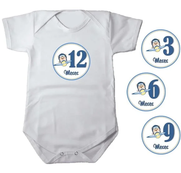 Kit de Adesivo Mesversario Ursinho Aviador