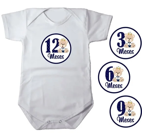 Kit de Adesivo Mêsversário Ursinho Príncipe