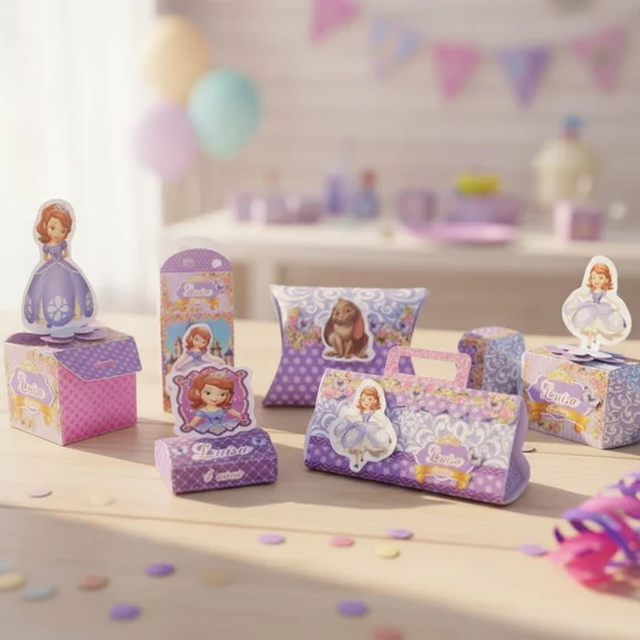 Kit de Personalizados Lembrancinhas Princesa Sofia 145 Itens