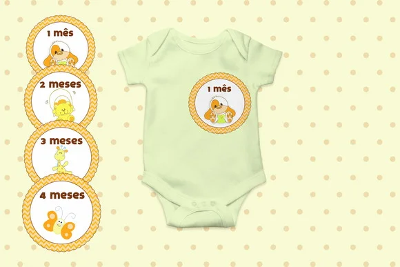 Kit Adesivo Mesversário Personalizado Animais Cute