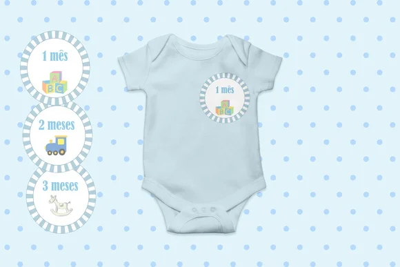 Kit Adesivos Mesversário Personalizado Brinquedos