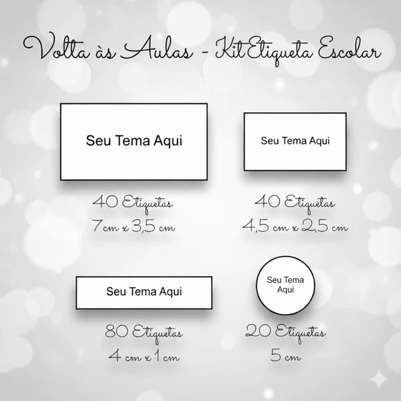 180 Etiquetas Escolares Personalizadas - Qualquer Tema