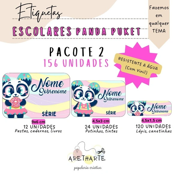 Kit Etiquetas Escolares 156 Unidades - Stitch