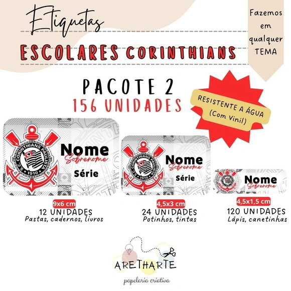 Kit Etiquetas Escolares 156 Unidades - Time