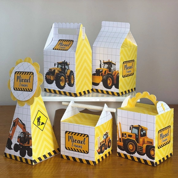 Kit Pegue e Monte: 20 Caixas Personalizadas Trator